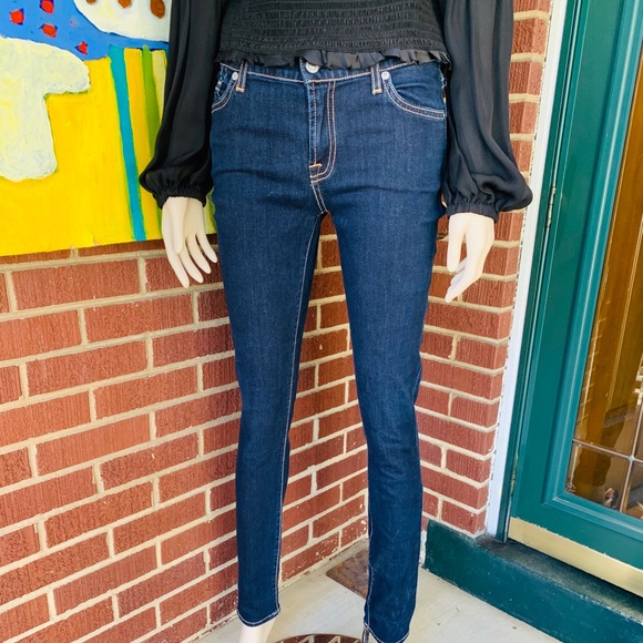 7 for All Mankind Ankle Skinny Jeans Mid Rise - Picture 1 of 8